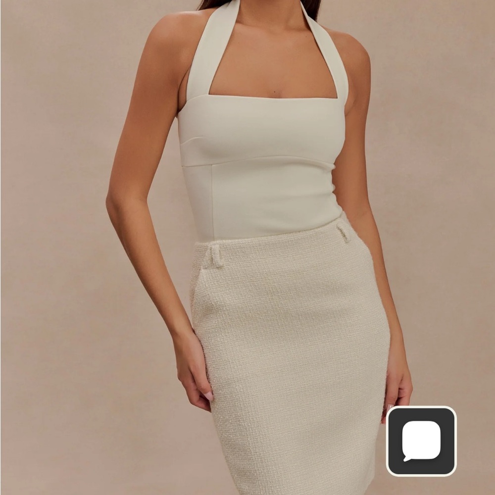 Meshki Addison Knee Length Skirt - Ivory